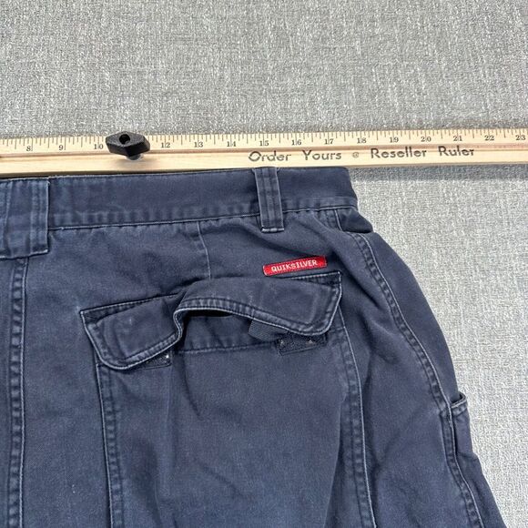 Vintage Quiksilver Cargo Pants Mens 36x30 Blue Relaxed Baggy Skater Streetwear - Picture 7 of 10